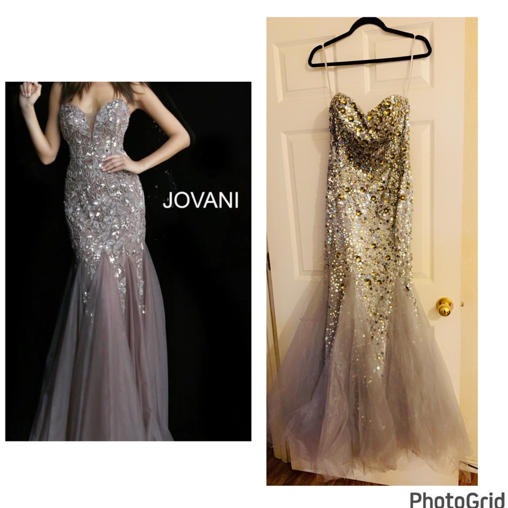 Jovani Strapless Sequin Evening Gown